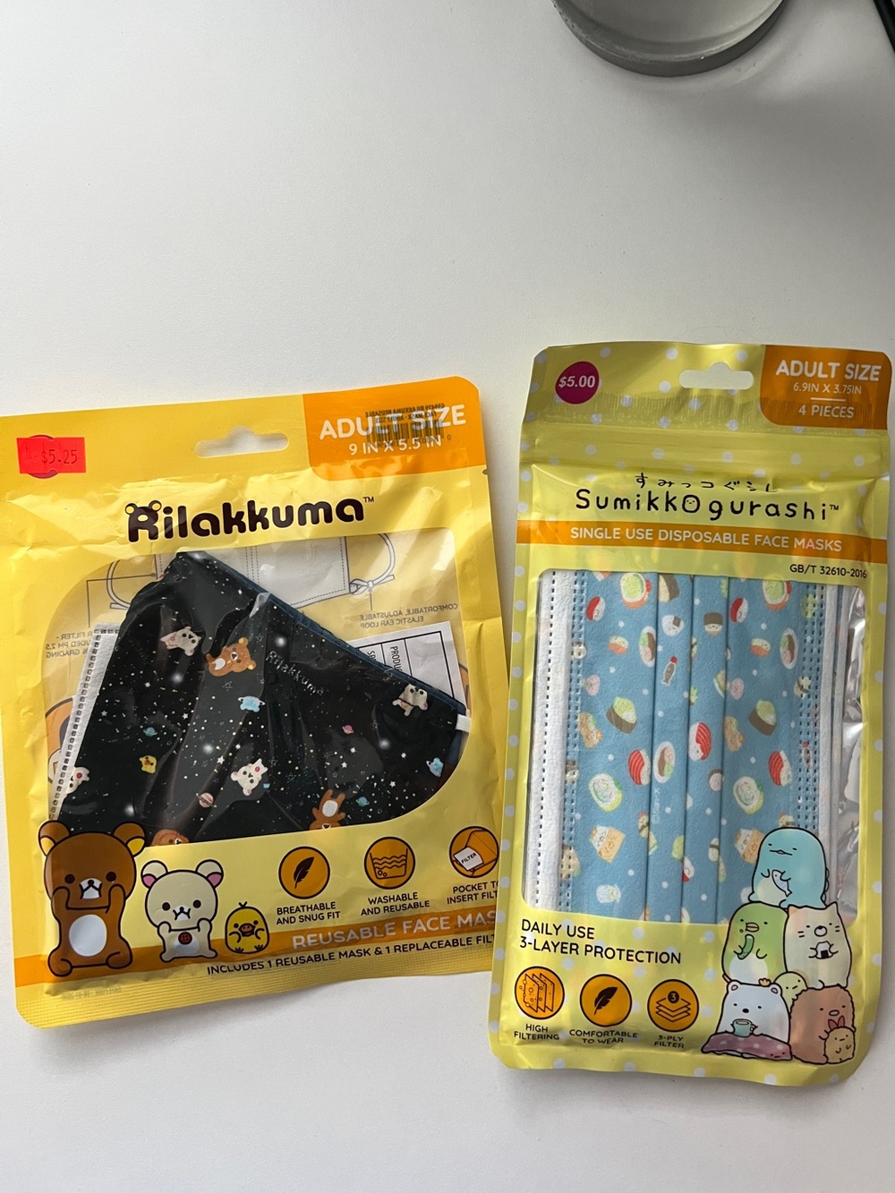 Rilakkuma Face Mask Pack - Blue & Black